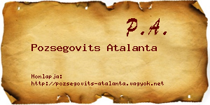 Pozsegovits Atalanta névjegykártya